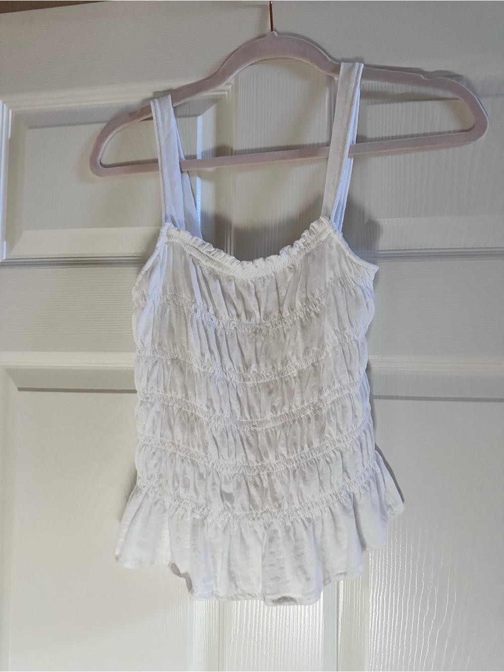 Universal Thread White Smocked Ruffle Tank - Women